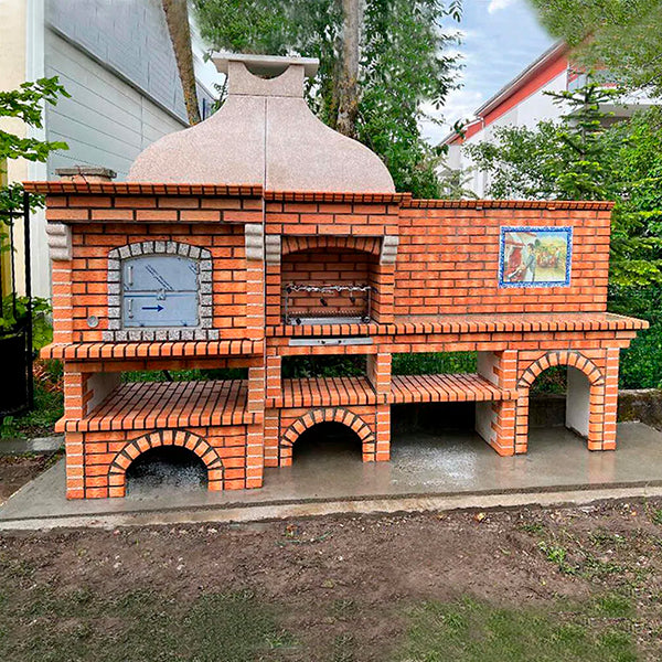 barbecue en brique avec four et evier ce9040f