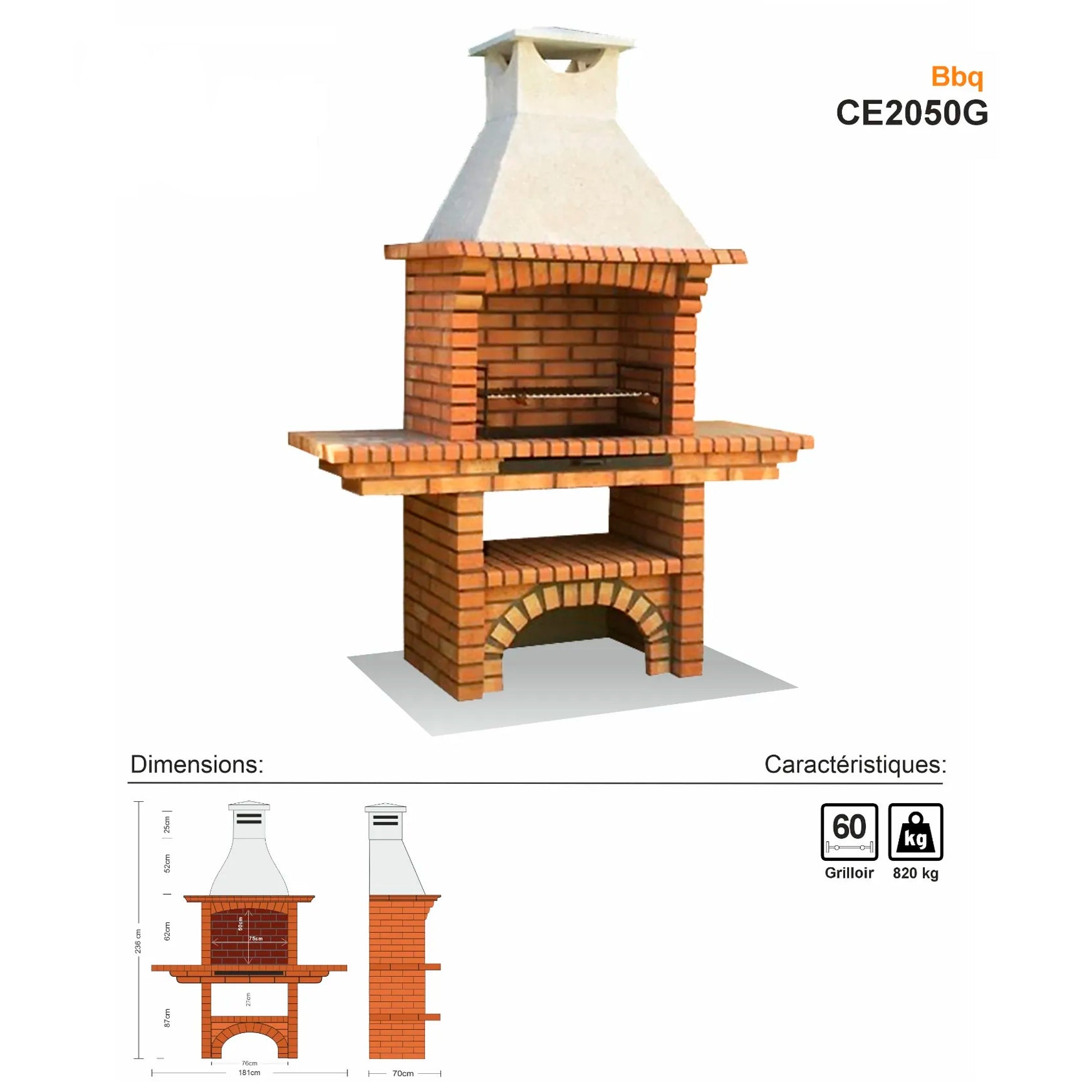 barbecue en kit jardin ce2050g