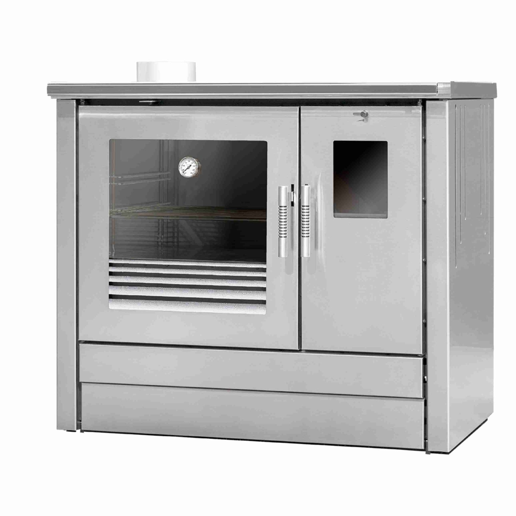 cuisiniere a bois inox la fontaine pf003f