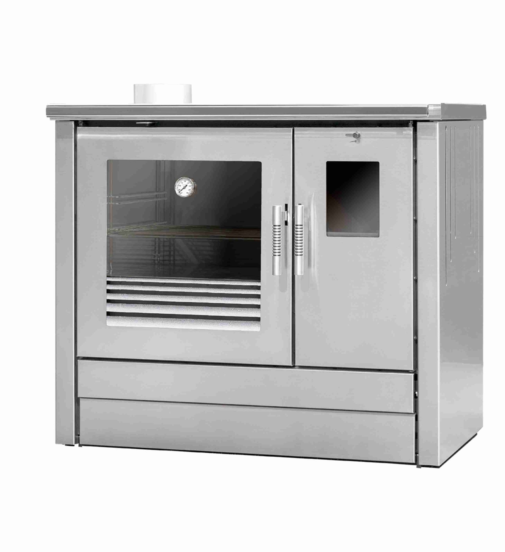cuisiniere a bois inox la fontaine pf003f