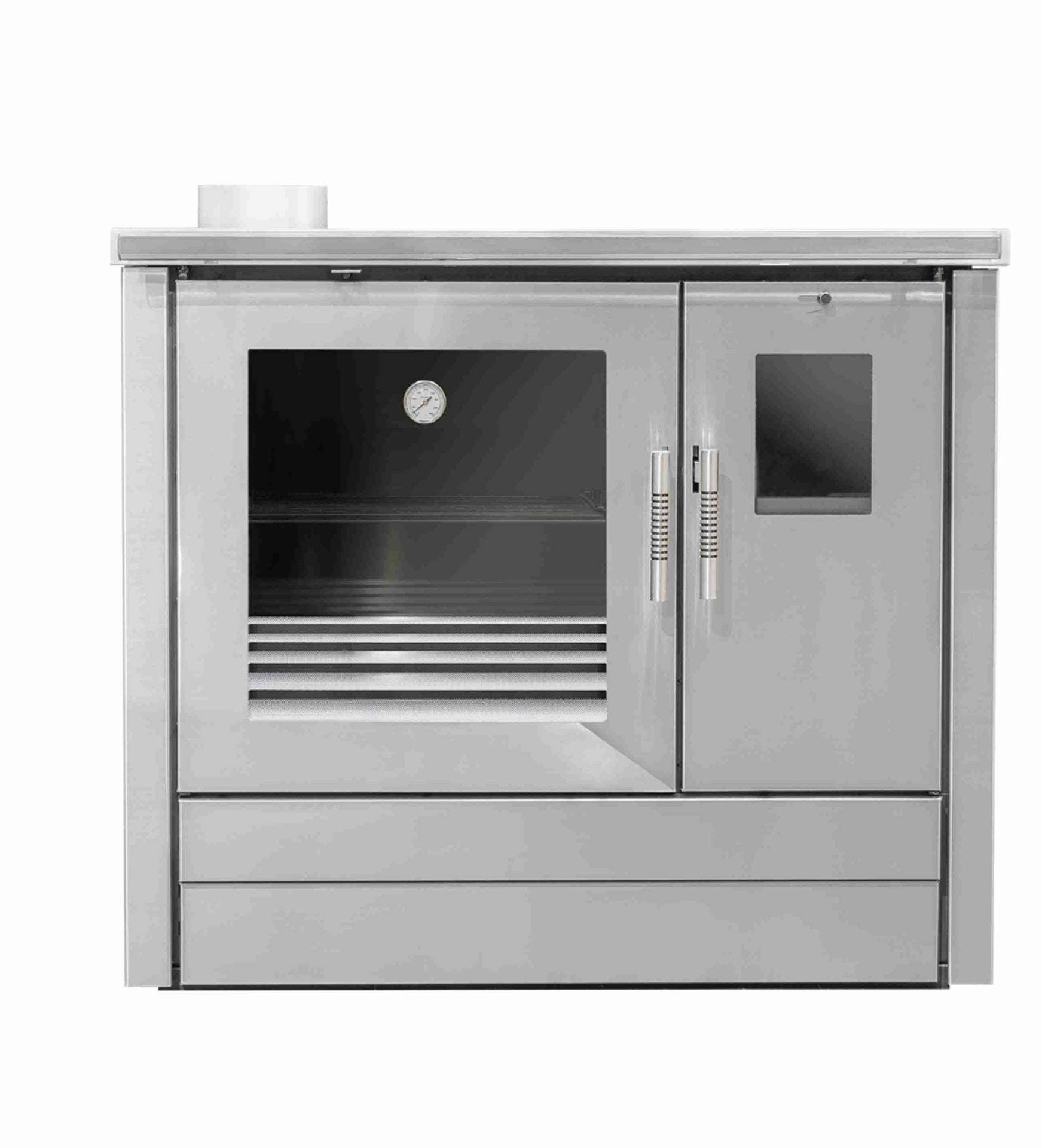 cuisiniere a bois inox la fontaine pf003f