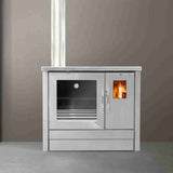 cuisiniere a bois inox la fontaine pf003f