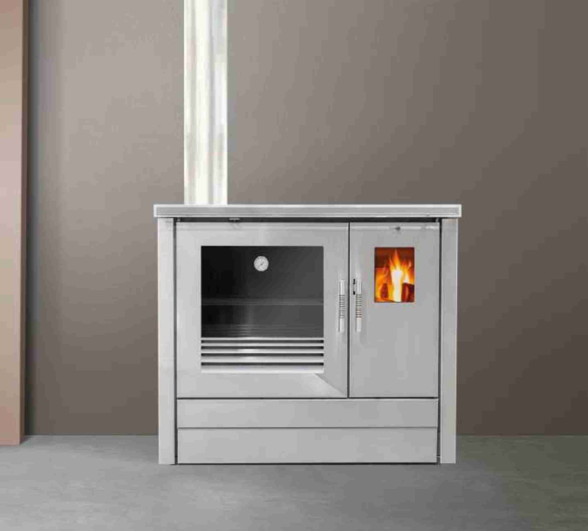 cuisiniere a bois inox la fontaine pf003f