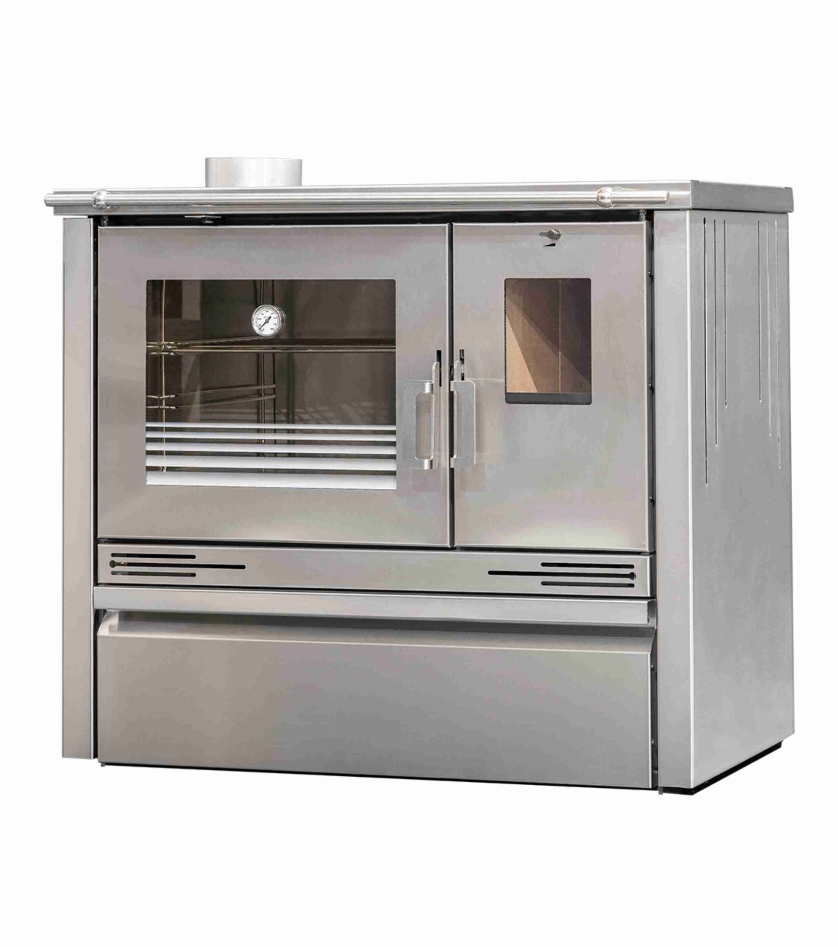 cuisiniere a bois inox hugo pf005f