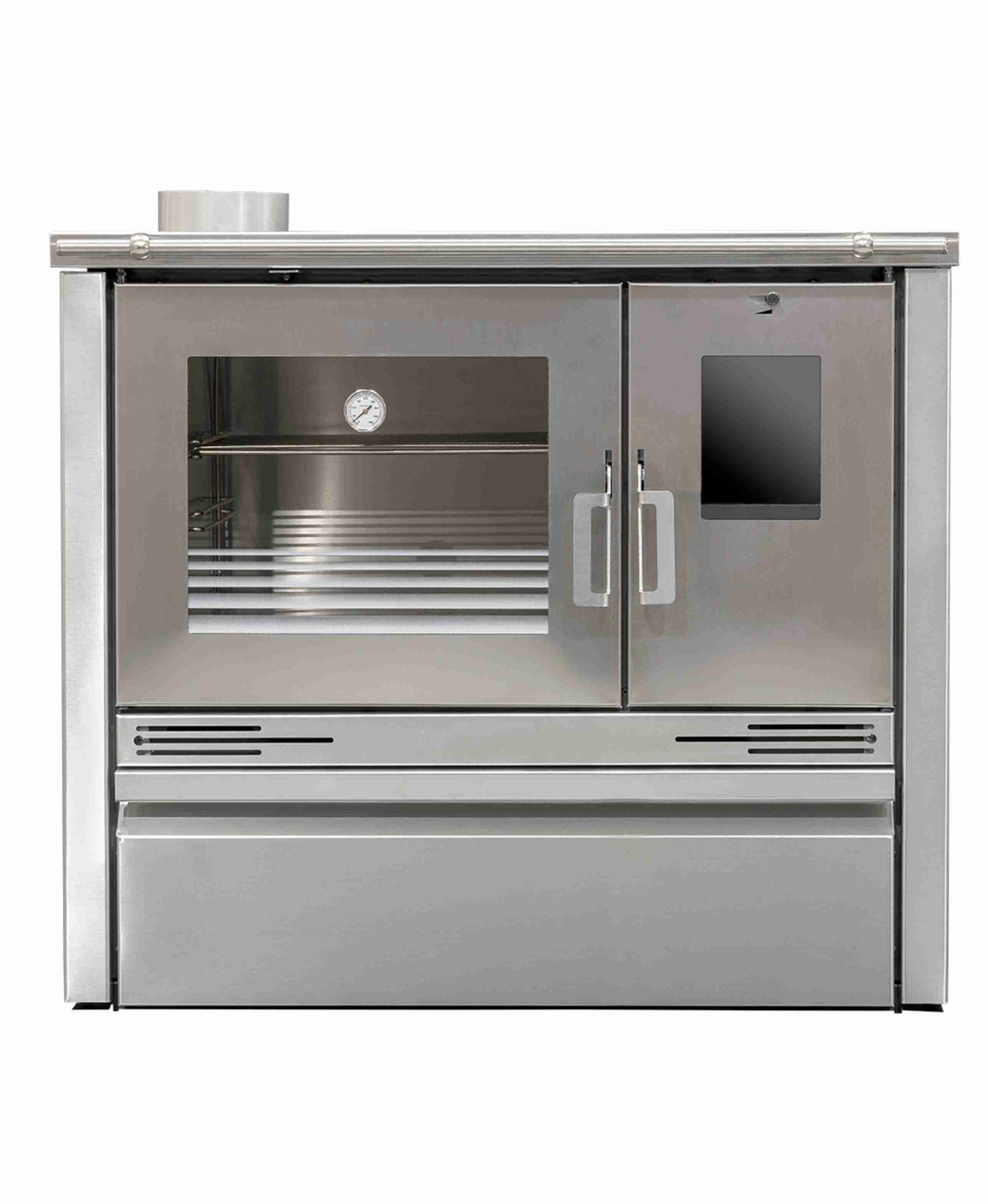 cuisiniere a bois inox hugo pf005f