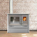 cuisiniere a bois inox hugo pf005f