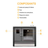 Cuisinière a bois Contemporaine JULES VERNE PF004F
