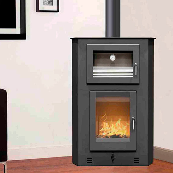 poele a bois avec four d angle somme pf046f