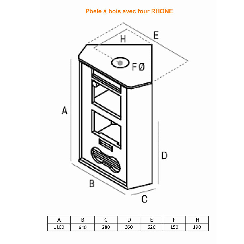 poele a bois d angle avec four rhone pf026f