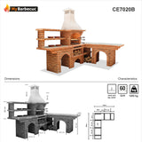 Barbecue angolare in mattoni con lavello CE7020B