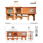 barbecue en brique avec four et evier ce9040f