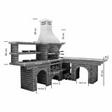 Barbecue angolare in mattoni con lavello CE7020B