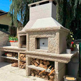 barbecue en granit avec four a pizza gr66f