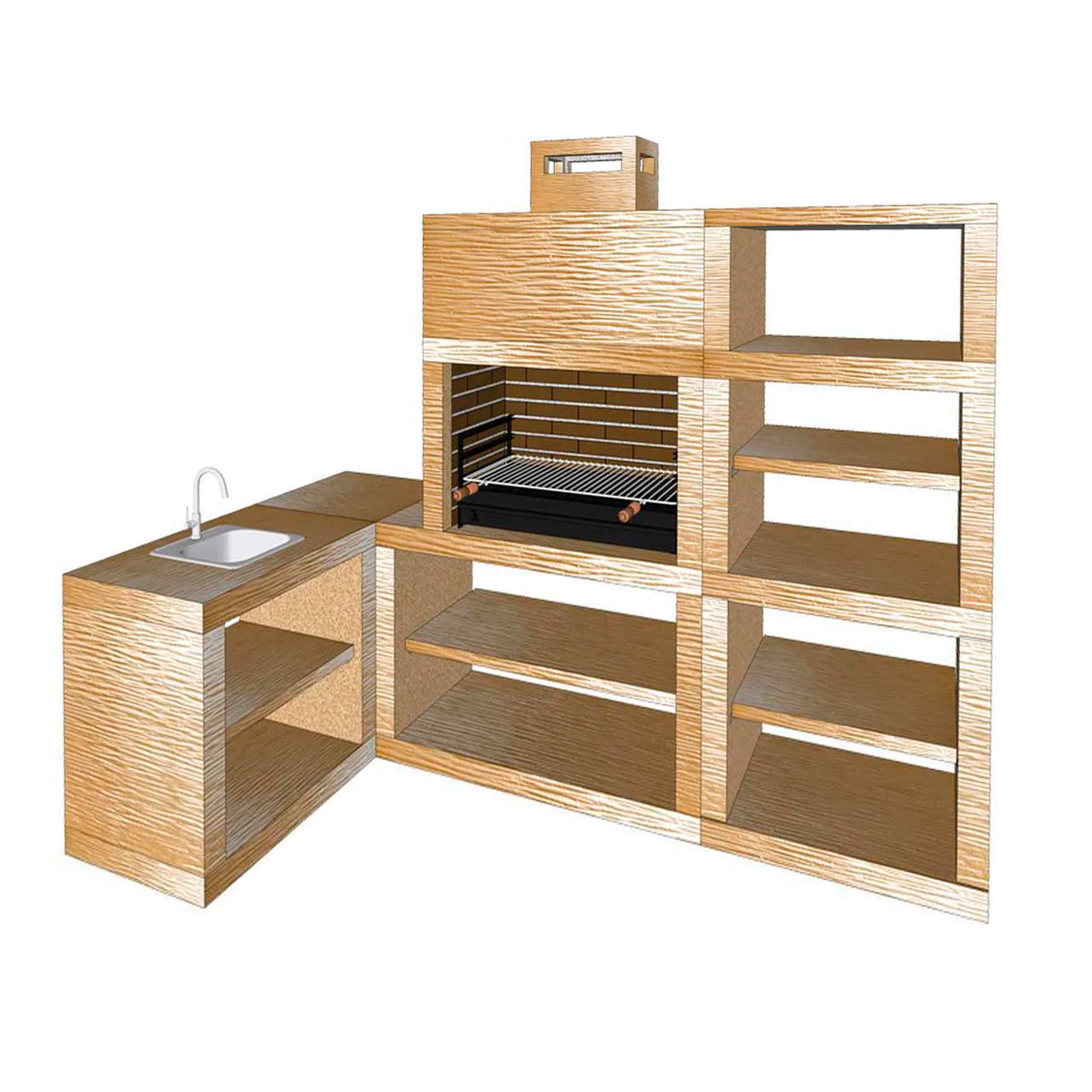 Barbecue Moderne d'angle AV14B