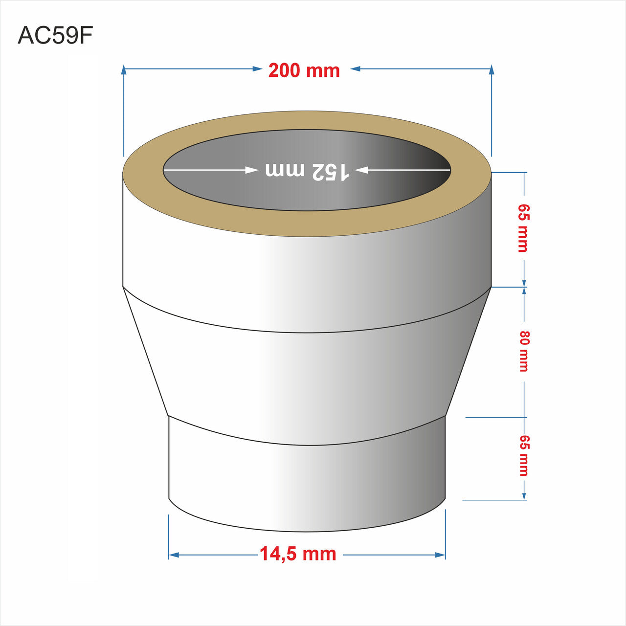 reducteur de tubage isole pour four a bois ac59f