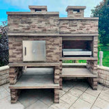 barbecue en beton avec four a bois av285f