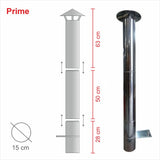 Cheminée INOX Anthracite Complète pour MAXIMUS 100cm AC77F