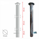 Cheminée INOX Complète 100cm pour MAXIMUS 100cm AC58F