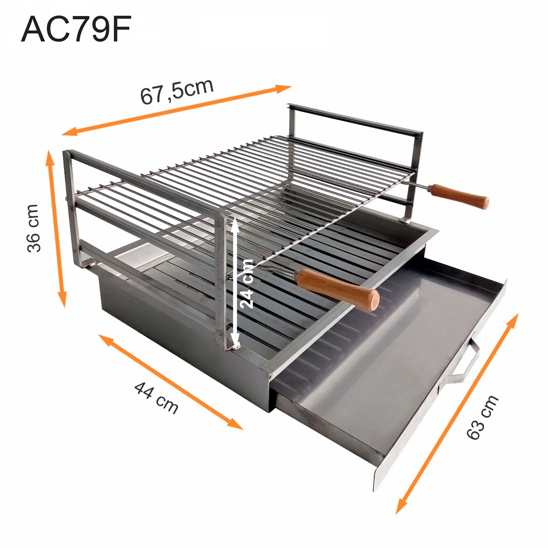 grilloir a encaster en inox 63x44 ac79f