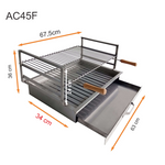 Grille en acier inoxydable 63x44 AC45F dimensions techniques