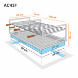 Vestavný nerezový dvojitý gril 94x48 AC43F