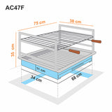 Vestavný nerezový gril 75x38 AC47F