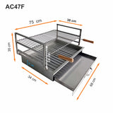 Vestavný nerezový gril 75x38 AC47F