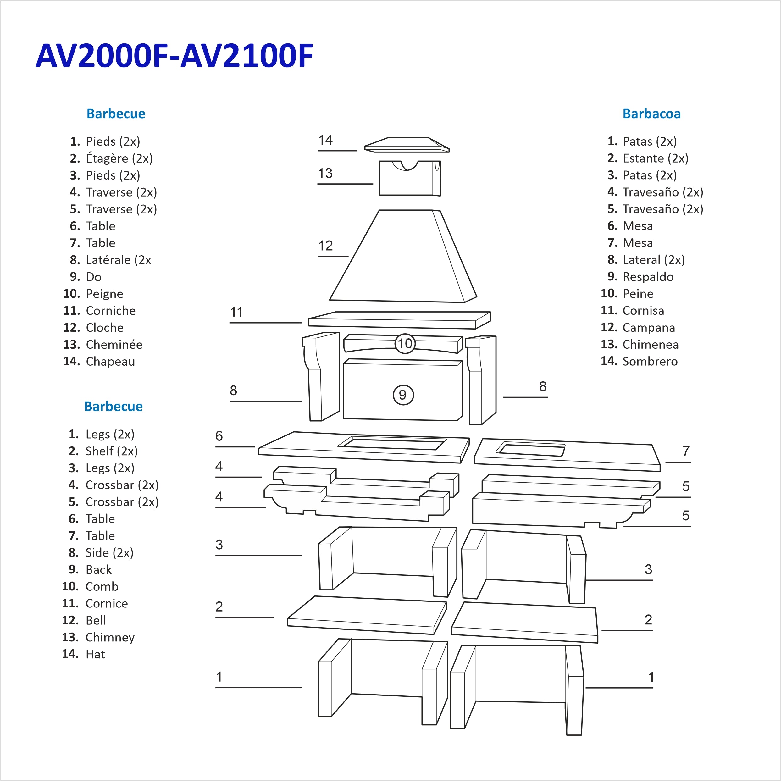 Barbecue en Kit avec Evier Inox AV2100F