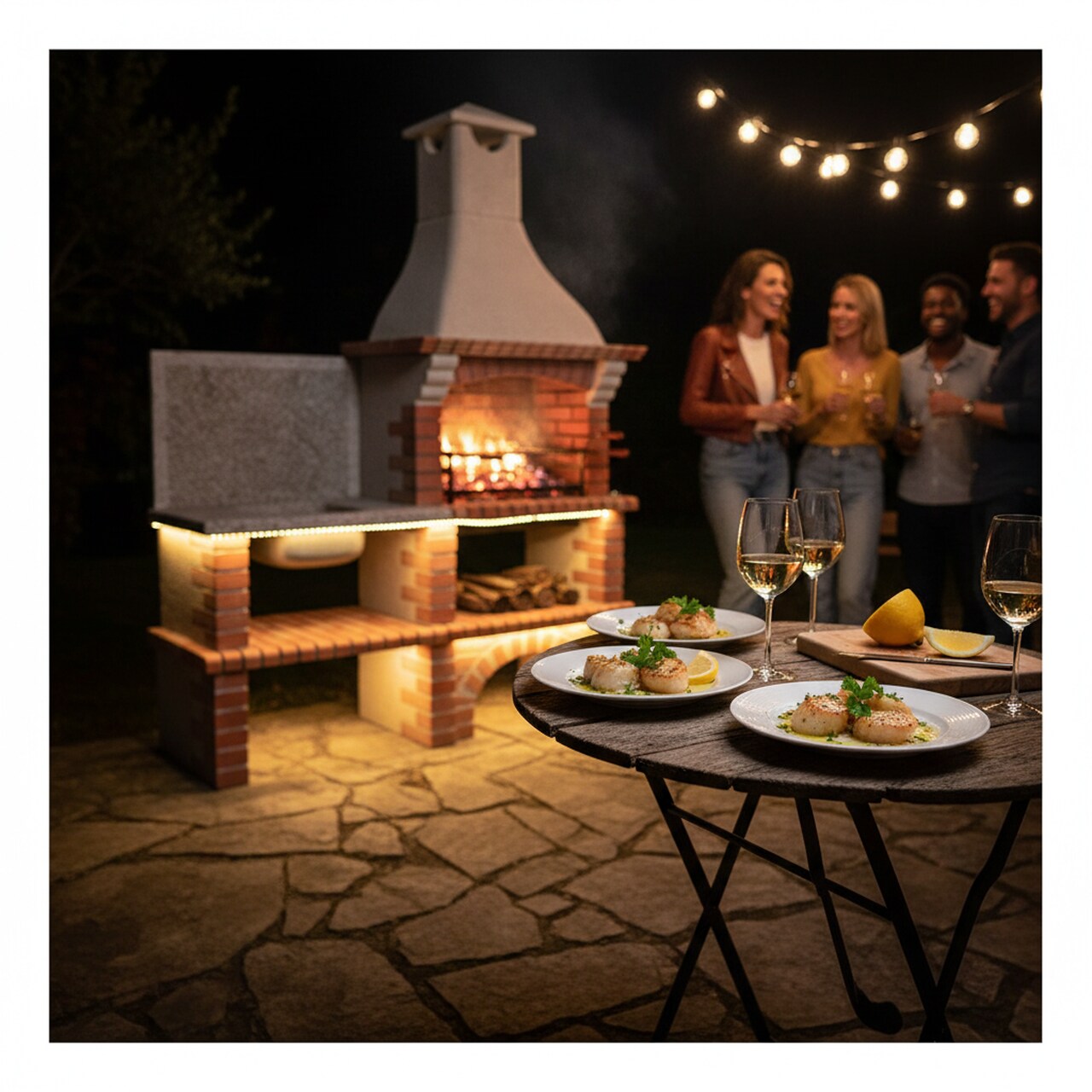 Barbecue Brique du Portugal avec évier 