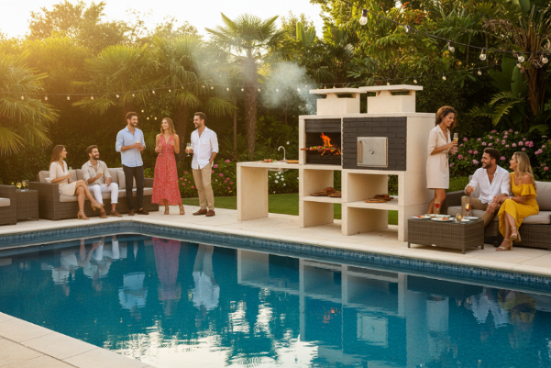 Barbecue Contemporain avec Four et Évier CS6140F