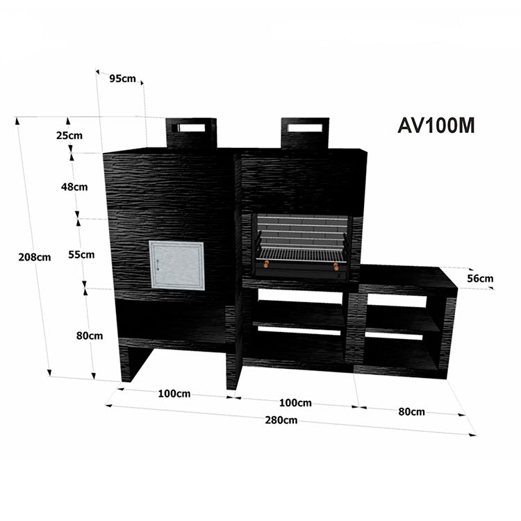 Barbecue Moderne avec Four et Evier AV100M