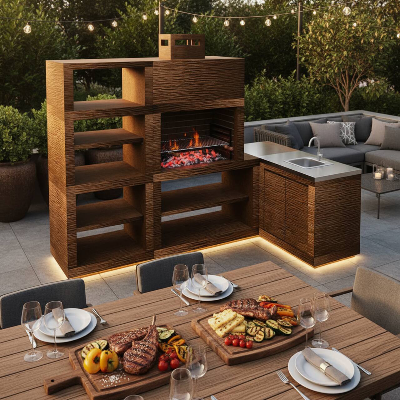 Barbecue Moderne d'angle AV14B