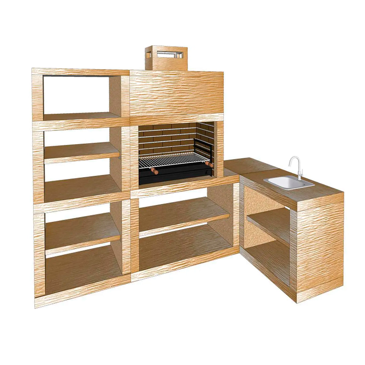 Barbecue Moderne d'angle AV14B