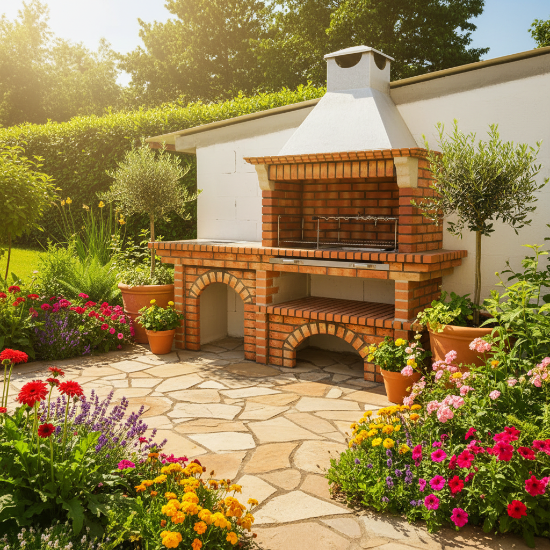 Barbecue Portugais en Brique avec évier 