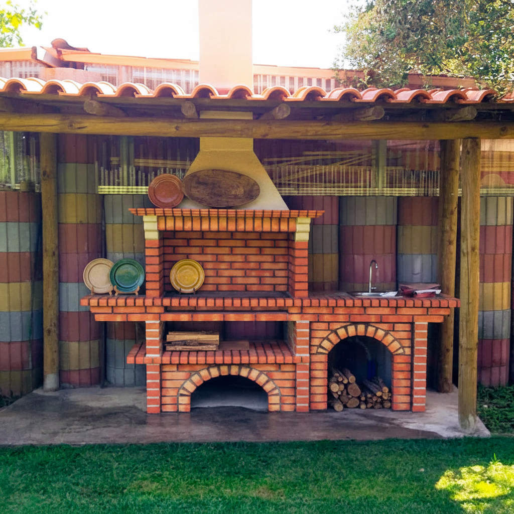 Barbecue Portugais en Brique avec évier 