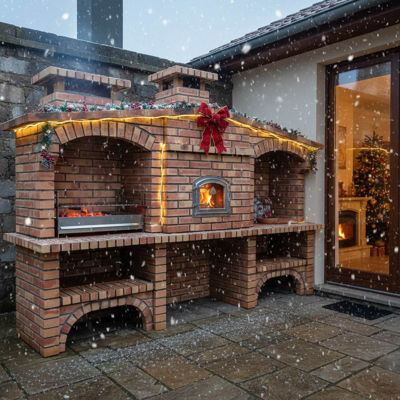 Barbecue Rustique avec Four et évier 