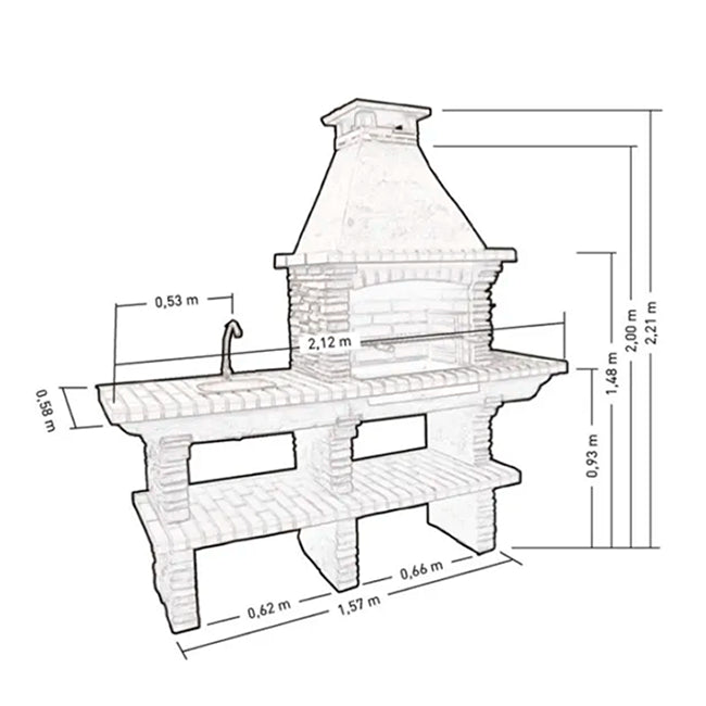 barbecue a poser en pierre pr4040f