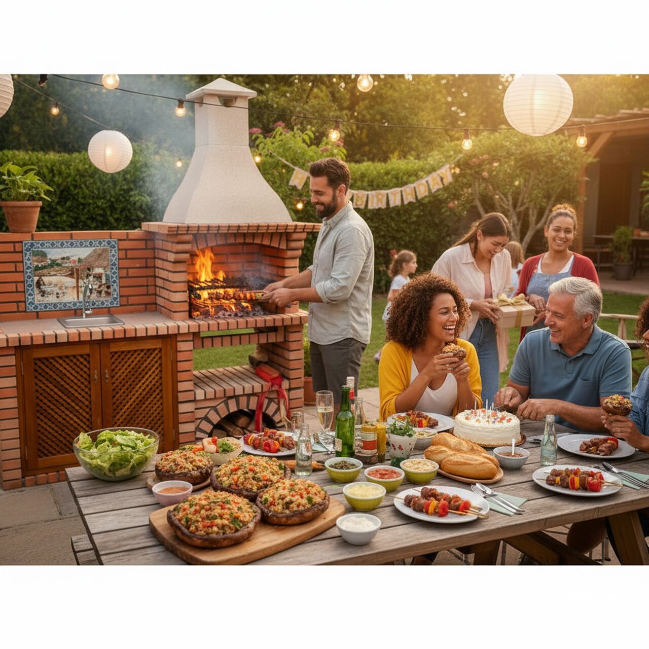 Barbecue a charbon avec évier 