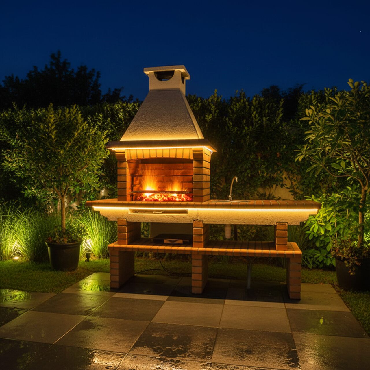 Barbecue avec évier inox 