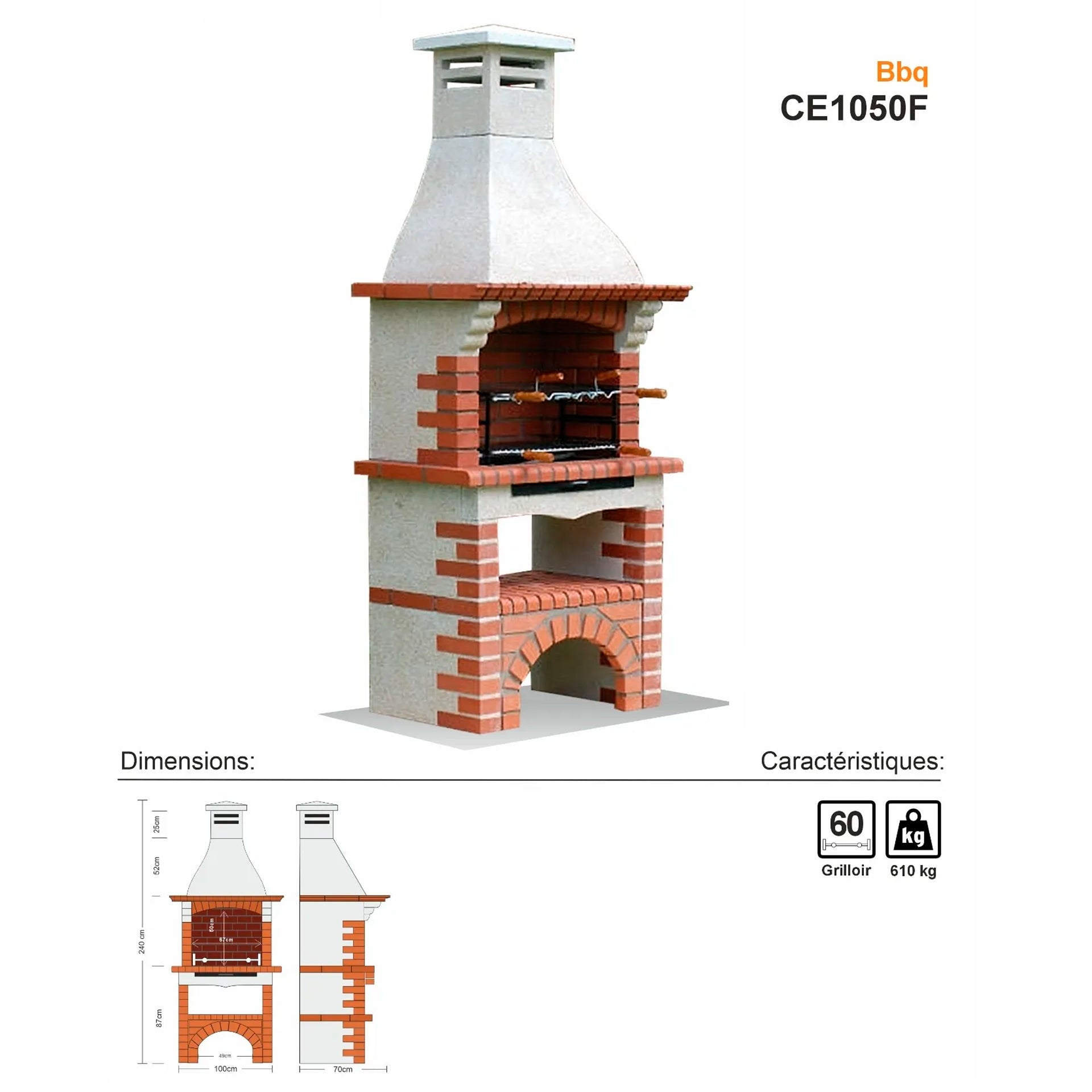 barbecue en briques portugais ce1050f