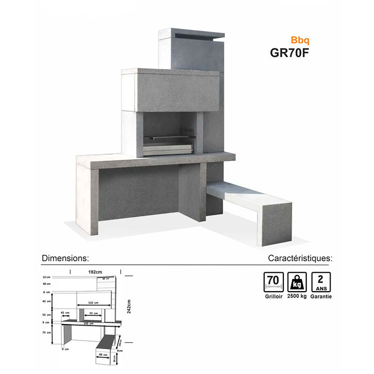 barbecue en granit gr70f