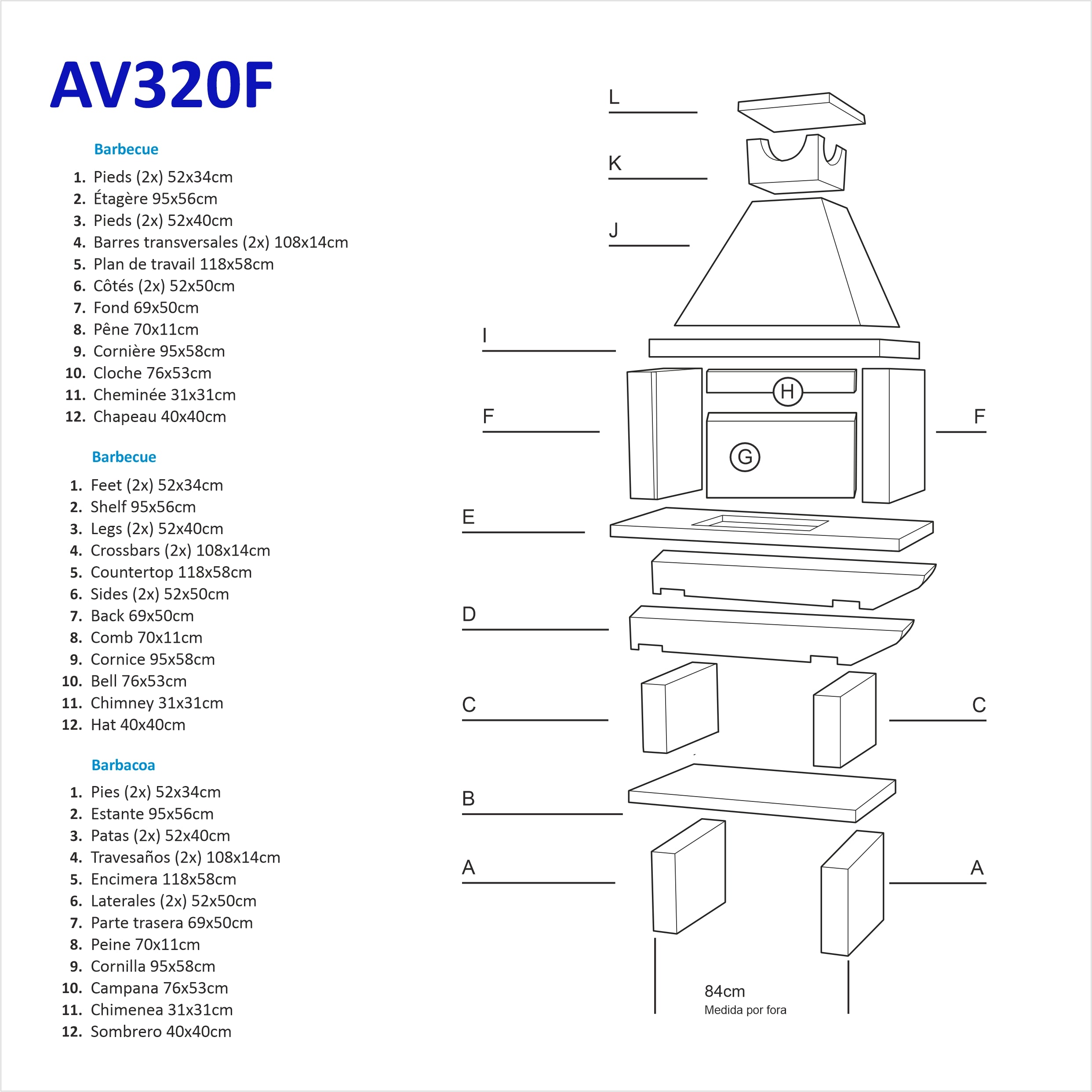 Barbecue en Pierre AV320F