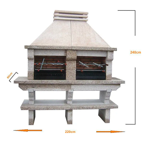 Barbecue en Pierre Granit GR55F