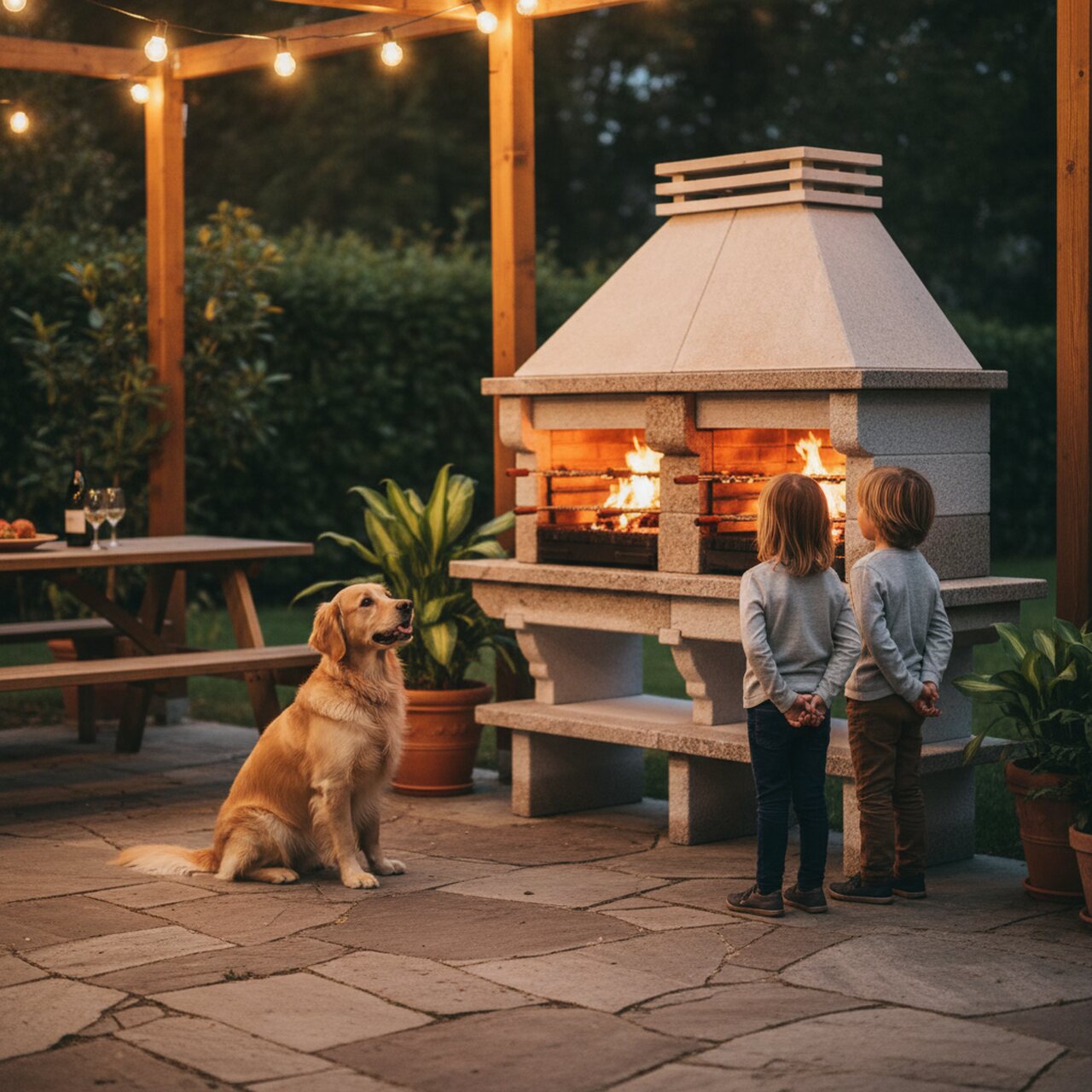 Barbecue en Pierre Granit GR55F