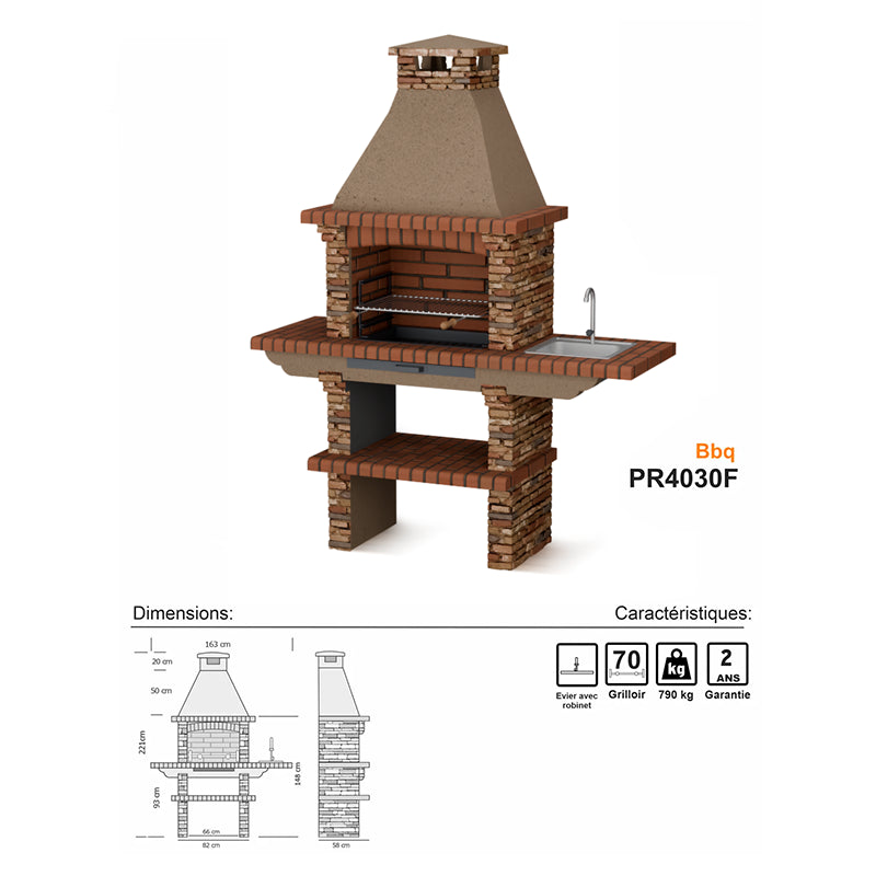 Barbecue en Pierre Reconstituée PR4030F