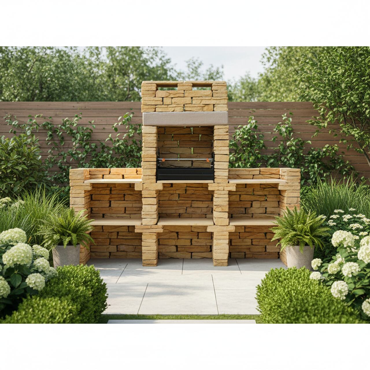 Barbecue en Pierre avec Plans de Travail FB004F