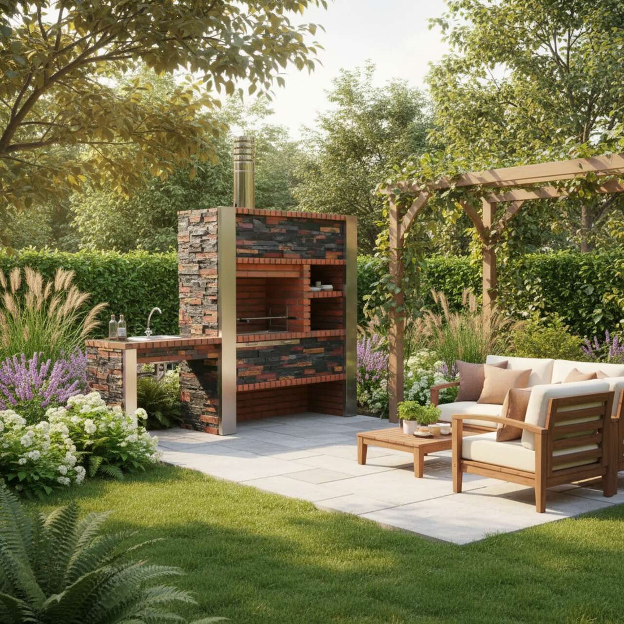 Barbecue en Pierre et Brique avec Évier CS4040F