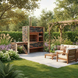 Barbacoa de piedra y ladrillo con fregadero CS4040F