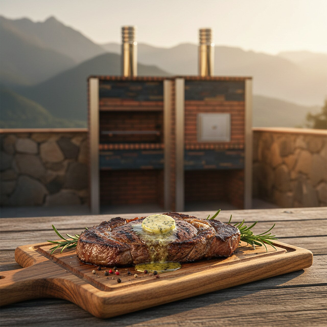 Barbecue en Pierre et Briques avec Four 