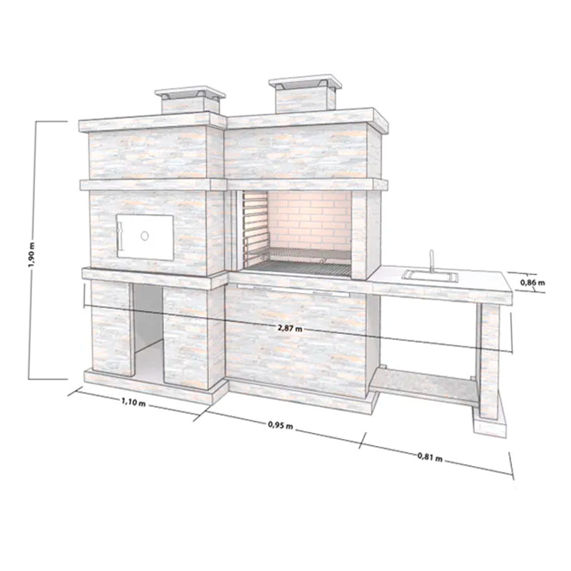 barbecue en pierre et four a bois pr4740f